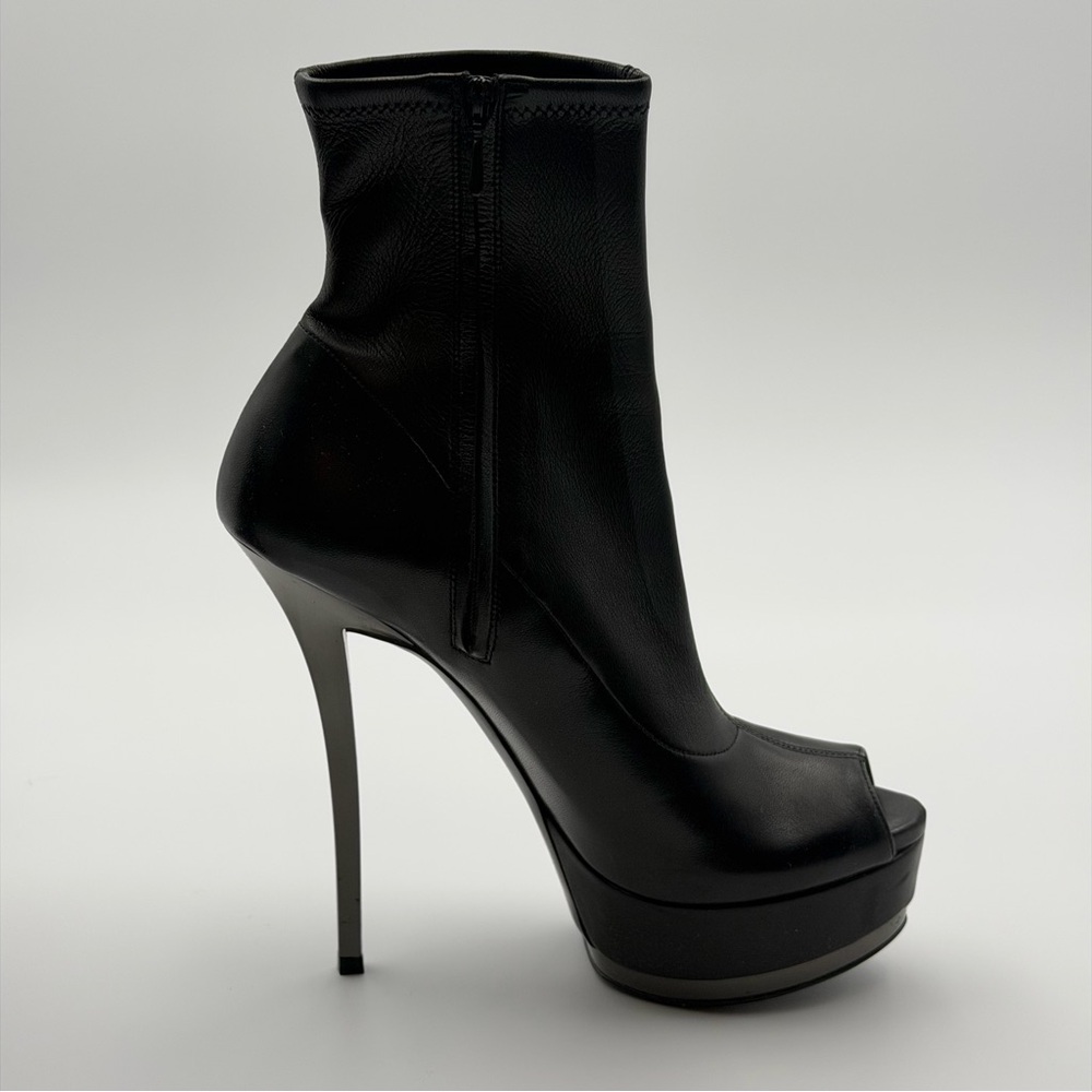 GUCCI BLACK PEEP TOE PLATFORM ANKLE BOOTIES - Picture 7 of 7